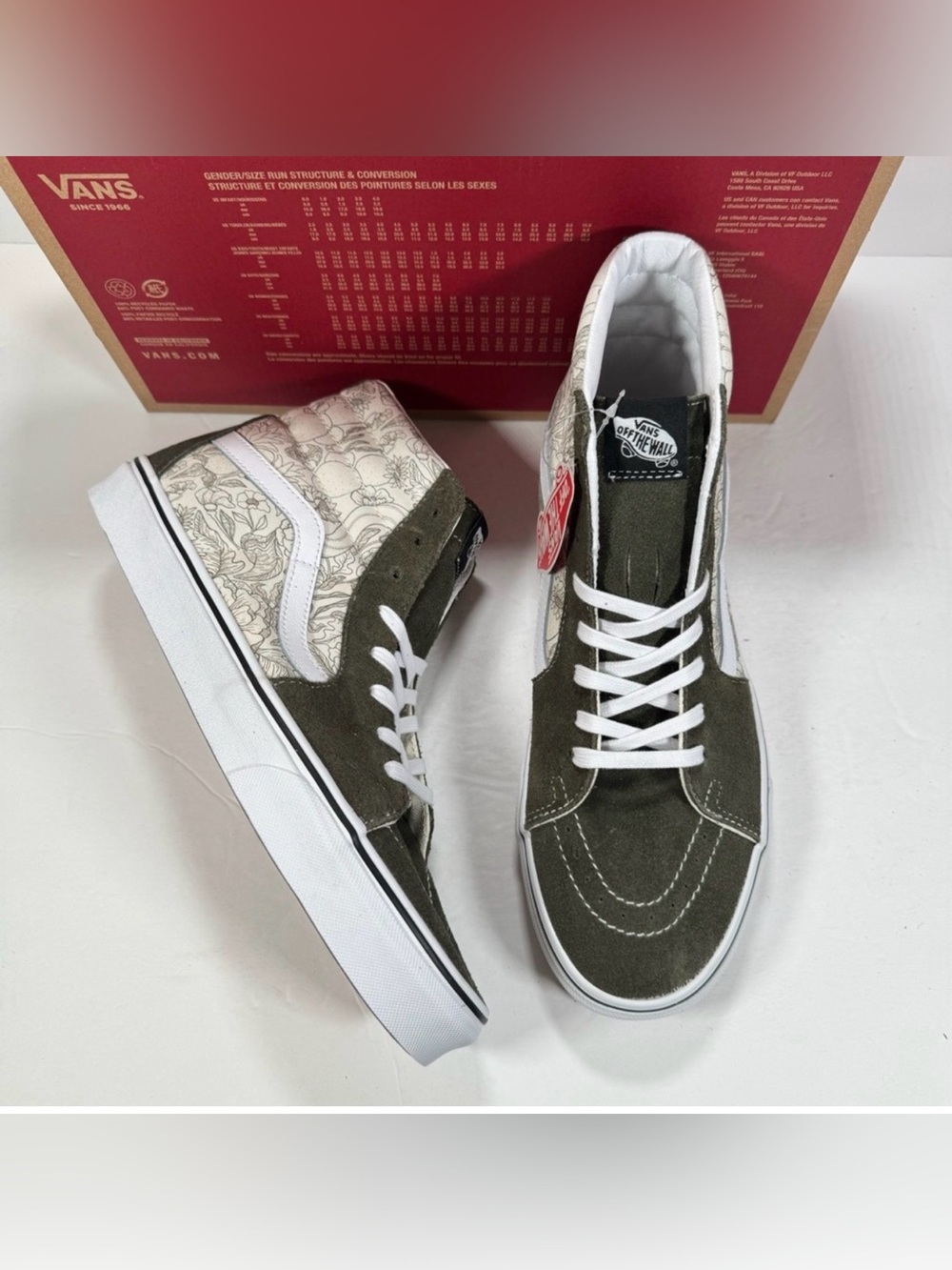 Vans Sk8-Hi Desert Skulls Grape Leaf Green White Hight Top Sneakers Men Size 11